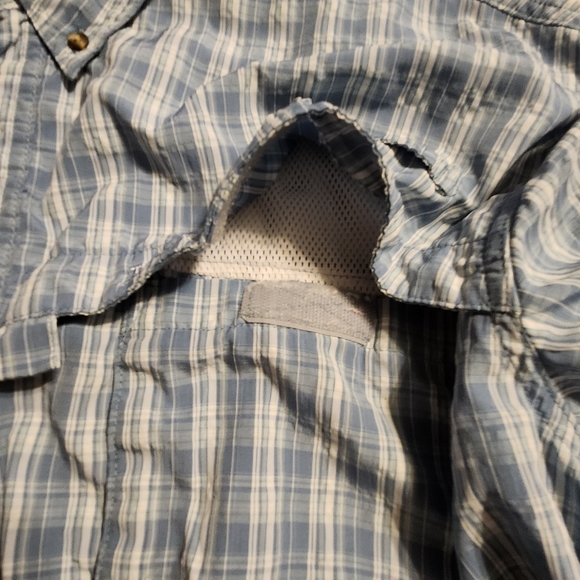 L.L.Bean Men's Tropicwear Blue Plaid Short-Sleeve Button Down Shirt XXL F41 - Picture 4 of 9